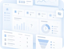 Painel de indicadores sem números, representando decisões tomadas sem métricas